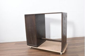 和製アンティーク　上手物!!　時を経た風合いを感じる総栗材のシンプルな薄型片袖机(ワークデスク、在宅用、在宅ワーク用)(R-082305)