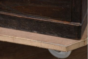 和製アンティーク　上手物!!　時を経た風合いを感じる総栗材のシンプルな薄型片袖机(ワークデスク、在宅用、在宅ワーク用)(R-082305)