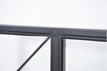 中古　UP TOWN FURNITURE(アップ タウン ファニチャー)　WORC(ウォルク)　インダストリアル　ガラス入り　ヴィンテージ感溢れるキャスター付きパーテーション2台セット(衝立て、ついたて、衝い立て、仕切り、間仕切り、店舗什器)(定価2台で約174000円)(R-082307)