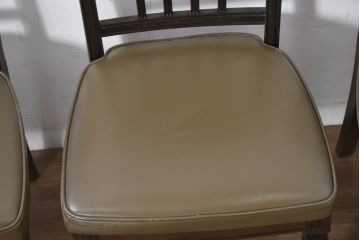 中古　カリモク家具(karimoku)　domani(ドマーニ)　QUEENS LIFE(クイーンズライフ)　洗練されたデザインが魅力のダイニングチェア4脚セット(椅子、イス、バラ売り可能)(定価4脚で約37万円)(R-082309)