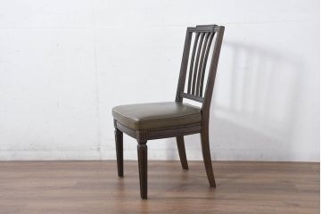 中古　カリモク家具(karimoku)　domani(ドマーニ)　QUEENS LIFE(クイーンズライフ)　洗練されたデザインが魅力のダイニングチェア4脚セット(椅子、イス、バラ売り可能)(定価4脚で約37万円)(R-082309)