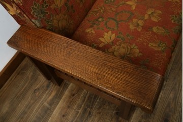 中古　三越　Brugge(ブルージュ)　VE1107　花柄のファブリックがエレガントな二人掛けソファ　(R-082311)