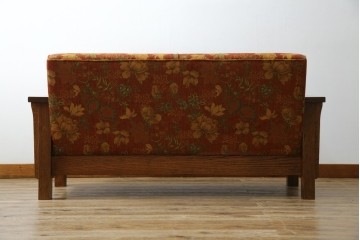 中古　三越　Brugge(ブルージュ)　VE1107　花柄のファブリックがエレガントな二人掛けソファ　(R-082311)