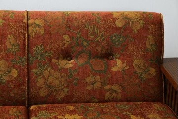 中古　三越　Brugge(ブルージュ)　VE1107　花柄のファブリックがエレガントな二人掛けソファ　(R-082311)