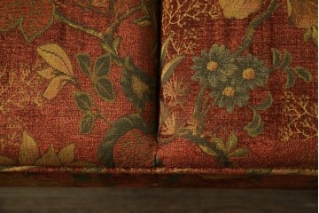 中古　三越　Brugge(ブルージュ)　VE1107　花柄のファブリックがエレガントな二人掛けソファ　(R-082311)