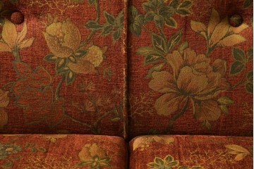 中古　三越　Brugge(ブルージュ)　VE1107　花柄のファブリックがエレガントな二人掛けソファ　(R-082311)