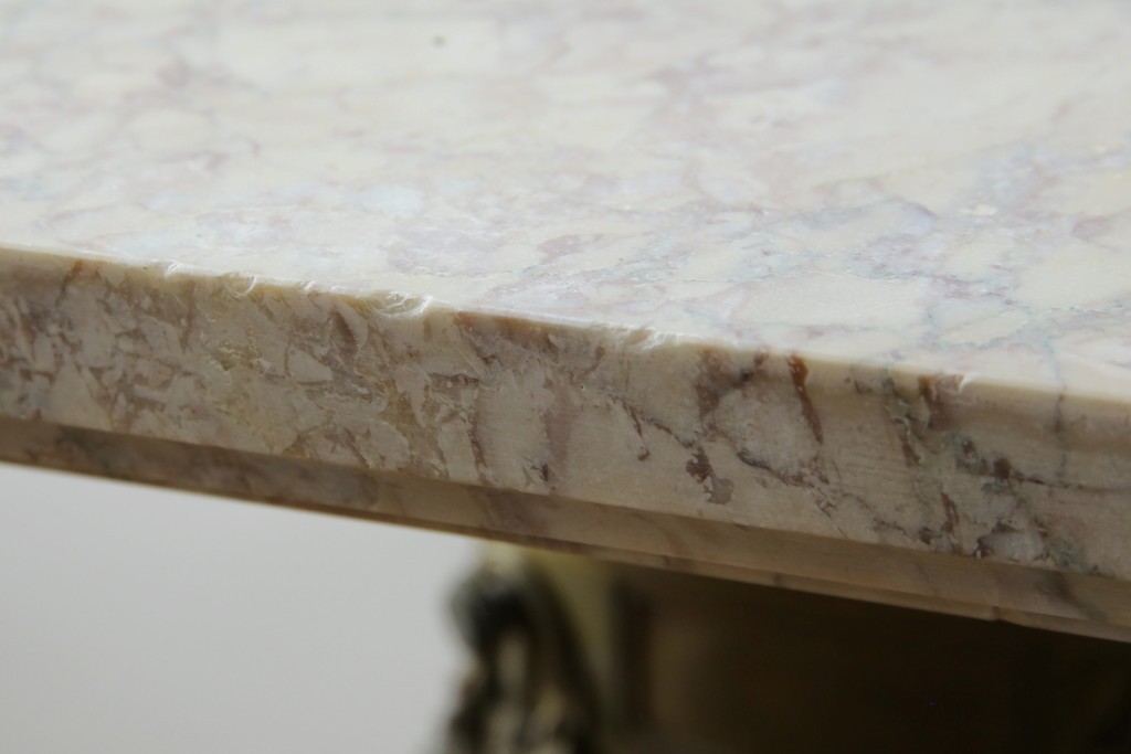 イタリアアンティーク　最高級!!　上質な真鍮(しんちゅう)飾りと大理石の豪華な回転式飾り台　(R-082313)