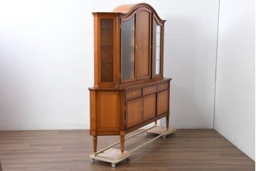 中古　超美品　ドイツ　最高級家具メーカー　WARRINGS(ウォーリングス)社　高級感のある象嵌入りキャビネット(収納棚、戸棚、食器棚、カップボード、飾り棚、コレクションケース、ディスプレイケース、店舗什器)(定価約600万円)(R-082314)