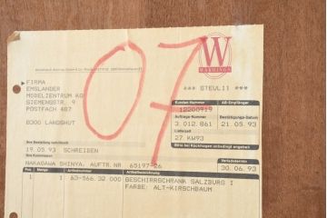 中古　超美品　ドイツ　最高級家具メーカー　WARRINGS(ウォーリングス)社　高級感のある象嵌入りキャビネット(収納棚、戸棚、食器棚、カップボード、飾り棚、コレクションケース、ディスプレイケース、店舗什器)(定価約600万円)(R-082314)