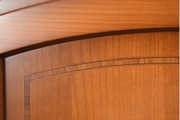 中古　超美品　ドイツ　最高級家具メーカー　WARRINGS(ウォーリングス)社　高級感のある象嵌入りキャビネット(収納棚、戸棚、食器棚、カップボード、飾り棚、コレクションケース、ディスプレイケース、店舗什器)(定価約600万円)(R-082314)