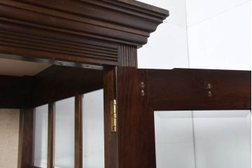 中古　特注!!　松本民芸家具　クラシカルな雰囲気漂う三面ガラスの電話ボックス(テレフォンボックス、電話ブース、電話室、店舗什器)(定価約150万円)(R-082322)