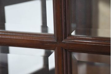 中古　特注!!　松本民芸家具　クラシカルな雰囲気漂う三面ガラスの電話ボックス(テレフォンボックス、電話ブース、電話室、店舗什器)(定価約150万円)(R-082322)