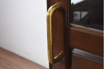 中古　特注!!　松本民芸家具　クラシカルな雰囲気漂う三面ガラスの電話ボックス(テレフォンボックス、電話ブース、電話室、店舗什器)(定価約150万円)(R-082322)