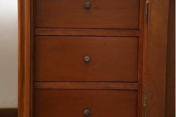 海外アンティーク　チーク材　レザートップ　両面使い　繊細な彫刻が美しいパートナーデスク(両袖机、作業台、ワークテーブル、ワークデスク、在宅ワーク、在宅用)(R-082324)