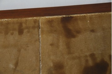 海外アンティーク　チーク材　レザートップ　両面使い　繊細な彫刻が美しいパートナーデスク(両袖机、作業台、ワークテーブル、ワークデスク、在宅ワーク、在宅用)(R-082324)