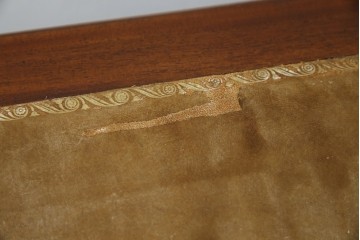 海外アンティーク　チーク材　レザートップ　両面使い　繊細な彫刻が美しいパートナーデスク(両袖机、作業台、ワークテーブル、ワークデスク、在宅ワーク、在宅用)(R-082324)