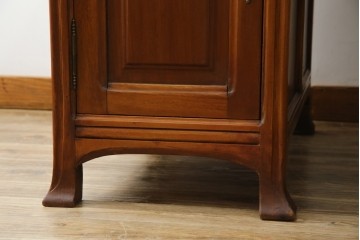 海外アンティーク　チーク材　レザートップ　両面使い　繊細な彫刻が美しいパートナーデスク(両袖机、作業台、ワークテーブル、ワークデスク、在宅ワーク、在宅用)(R-082324)