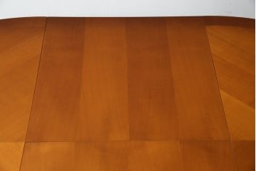 中古　超美品　ドイツ　最高級家具メーカー　WARRINGS(ウォーリングス)社　気品を感じる佇まいが素敵なエクステンションテーブル(ダイニングテーブル、丸テーブル、食卓、4人掛け、6人掛け、オーバル型)(定価約220万円)(R-082325)