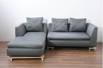 中古　arflex(アルフレックス)　SONA(ソーナ)　開放感の高いくつろぎを実感できるカウチソファ(3人掛け、3P、三人掛け、2人掛けソファ、2PL字ソファ)(定価約110万円)(R-082333)