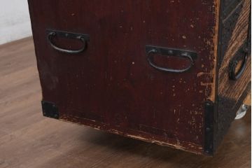 和製アンティーク　上手物!!　八幡では珍しい、上段に小引き出しが二杯付ついた佐渡箪笥(時代箪笥、八幡箪笥、収納たんす、衣装タンス、整理箪笥)R-082335)