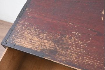 和製アンティーク　上手物!!　八幡では珍しい、上段に小引き出し二杯付きの佐渡箪笥・上段(時代箪笥、八幡箪笥、ローボード、テレビ台、テレビボード、ローチェスト、収納たんす、衣装タンス、整理箪笥)(R-082336)