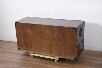 和製アンティーク　上手物!!　八幡では珍しい、上段に小引き出し二杯付きの佐渡箪笥・下段(時代箪笥、八幡箪笥、ローボード、テレビ台、テレビボード、ローチェスト、収納たんす、衣装タンス、整理箪笥)(R-082337)