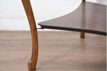 中古　人気の猫脚!!　象嵌入り　クラシカルな雰囲気漂うジュエリーケース(サイドテーブル、ガラスケース、ショーケース、コレクションケース)(R-082339)