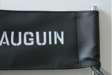 アメリカビンテージ　スチール製　シンプルでかっこいい折り畳み式ディレクターズチェア　(R-082342)