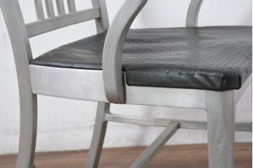 アメリカビンテージ　The General Fireproofing Company(GFC、ゼネラル・ファイアプルーフィング社)　Good Form(グッドフォーム)　インダストリアルスタイルの空間づくりにおすすめのアルミチェア(オフィスチェア、デスクチェア、アームチェア、椅子、イス、ヴィンテージ)(R-082344)