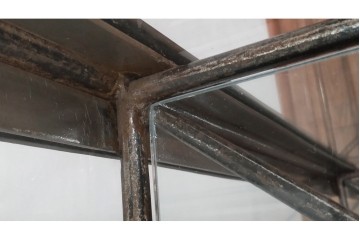 中古　アイアン製　アンティーク調　インダストリアルデザインの無骨な雰囲気がおしゃれな縦型Gケース　(R-082349)