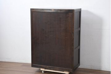 和製ビンテージ　松本民芸家具　D型整理タンスI　和洋どちらにも馴染む上品な佇まいのチェスト(洋服タンス、衣装箪笥、整理箪笥、和たんす、収納箪笥、引き出し、ヴィンテージ)(定価約39万円)(R-082351)