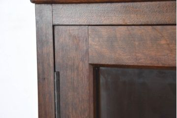 中古　美品　松本民芸家具　G-型特注モデル　シックな空間づくりが叶う面取り食器棚(収納棚、戸棚、本箱、ブックケース、カップボード、キャビネット、バラ売り可能)(定価約70万円)(R-082353)