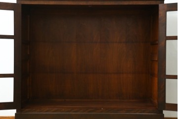 中古　美品　松本民芸家具　G-型特注モデル　シックな空間づくりが叶う面取りキャビネット　(R-082354)