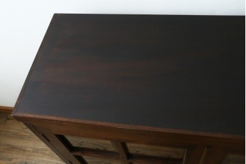 中古　美品　松本民芸家具　G-型特注モデル　シックな空間づくりが叶う面取りキャビネット　(R-082354)