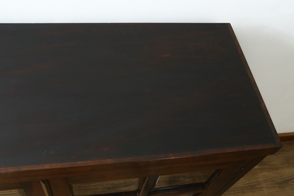 中古　美品　松本民芸家具　G-型特注モデル　シックな空間づくりが叶う面取りキャビネット　(R-082354)