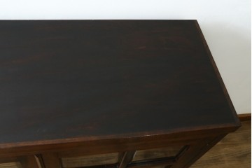 中古　美品　松本民芸家具　G-型特注モデル　シックな空間づくりが叶う面取りキャビネット　(R-082354)