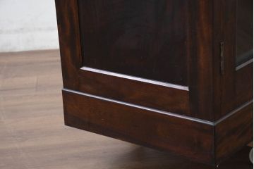 中古　美品　特注品　松本民芸家具　深みのある木の色味が素敵な二段重ね書棚(本棚、ブックシェルフ、本箱、ブックケース、キャビネット、食器棚、カップボード、飾り棚、戸棚、収納棚、バラ売り可能)(R-082356)
