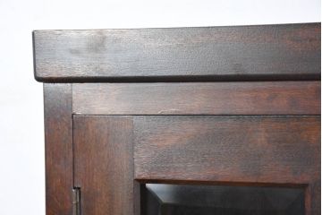 中古　美品　特注品　松本民芸家具　深みのある木の色味が素敵な二段重ね書棚(本棚、ブックシェルフ、本箱、ブックケース、キャビネット、食器棚、カップボード、飾り棚、戸棚、収納棚、バラ売り可能)(R-082356)