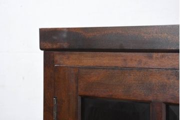 中古　美品　特注品　松本民芸家具　深みのある木の色味が素敵な書棚・上段(本棚、ブックシェルフ、本箱、ブックケース、キャビネット、食器棚、カップボード、飾り棚、戸棚、収納棚)(R-082357)