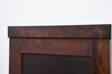 中古　美品　特注品　松本民芸家具　深みのある木の色味が素敵な書棚・上段(本棚、ブックシェルフ、本箱、ブックケース、キャビネット、食器棚、カップボード、飾り棚、戸棚、収納棚)(R-082357)