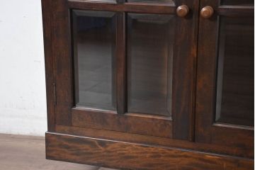 中古　美品　特注品　松本民芸家具　深みのある木の色味が素敵な書棚・下段(本棚、ブックシェルフ、本箱、ブックケース、キャビネット、食器棚、カップボード、飾り棚、戸棚、収納棚)(R-082358)
