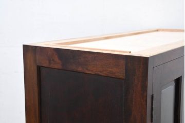 中古　美品　特注品　松本民芸家具　深みのある木の色味が素敵な書棚・下段(本棚、ブックシェルフ、本箱、ブックケース、キャビネット、食器棚、カップボード、飾り棚、戸棚、収納棚)(R-082358)