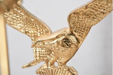中古　美品　輸入家具専門店イベリア取り扱い　ゴールド×クリスタル×大理石の大きな置き時計(置時計)(定価約22万円)(R-082360)