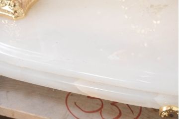 中古　美品　輸入家具専門店イベリア取り扱い　ゴールド×クリスタル×大理石の大きな置き時計(置時計)(定価約22万円)(R-082360)
