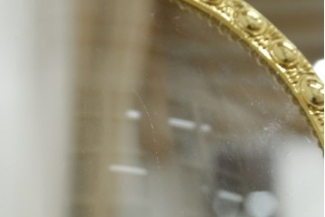 中古　美品　輸入家具専門店イベリア取り扱い　ゴールド×クリスタル×大理石の大きな置き時計　定価約22万円　(R-082360)