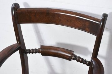 中古　松本民芸家具　B型ワイコムチェア　落ち着いた色味と滑らかな質感が美しいアームチェア2脚セット(板座チェア、ダイニングチェア、椅子、イス、バラ売り可能)(定価2脚で約35万円)(R-082362)