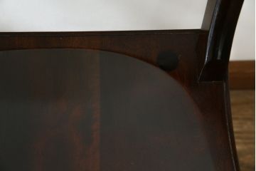 中古　松本民芸家具　B型ワイコムチェア　落ち着いた色味と滑らかな質感が美しいアームチェア2脚セット(板座チェア、ダイニングチェア、椅子、イス、バラ売り可能)(定価2脚で約35万円)(R-082362)