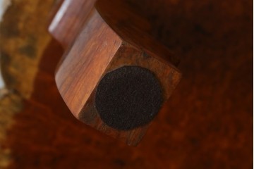 和製ヴィンテージ　花梨(カリン)材　貴重な鳥眼杢が味わい深い立派なローテーブル　(R-082364)