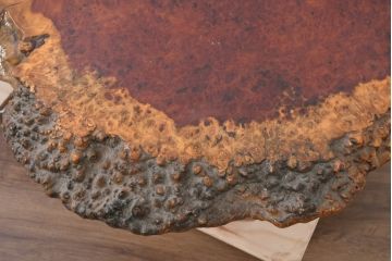 和製ビンテージ　花梨(カリン)材　貴重な鳥眼杢が味わい深い立派なローテーブル(座卓、センターテーブル、リビングテーブル、ヴィンテージ)(R-082364)