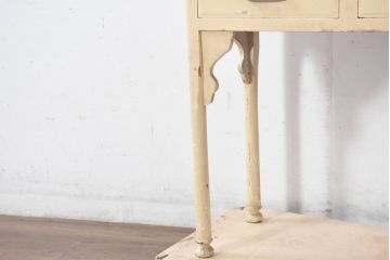和製アンティーク　カフェ風インテリアが叶う小振りな三面ガラスケビントガラスケース(飾り棚、陳列棚、ショーケース、収納棚、戸棚、デンタルケース、デンタルキャビネット、コレクションケース、ディスプレイケース、店舗什器)(R-082366)